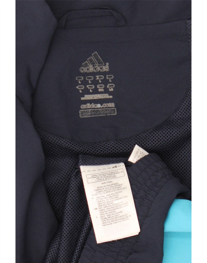 Adidas Jaqueta Masculina Climalite Tamanho Grande Azul Marinho com Blocos de Cor