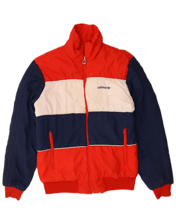 Jaqueta reversível masculina Adidas UK 38 médio azul marinho colorblock poliéster