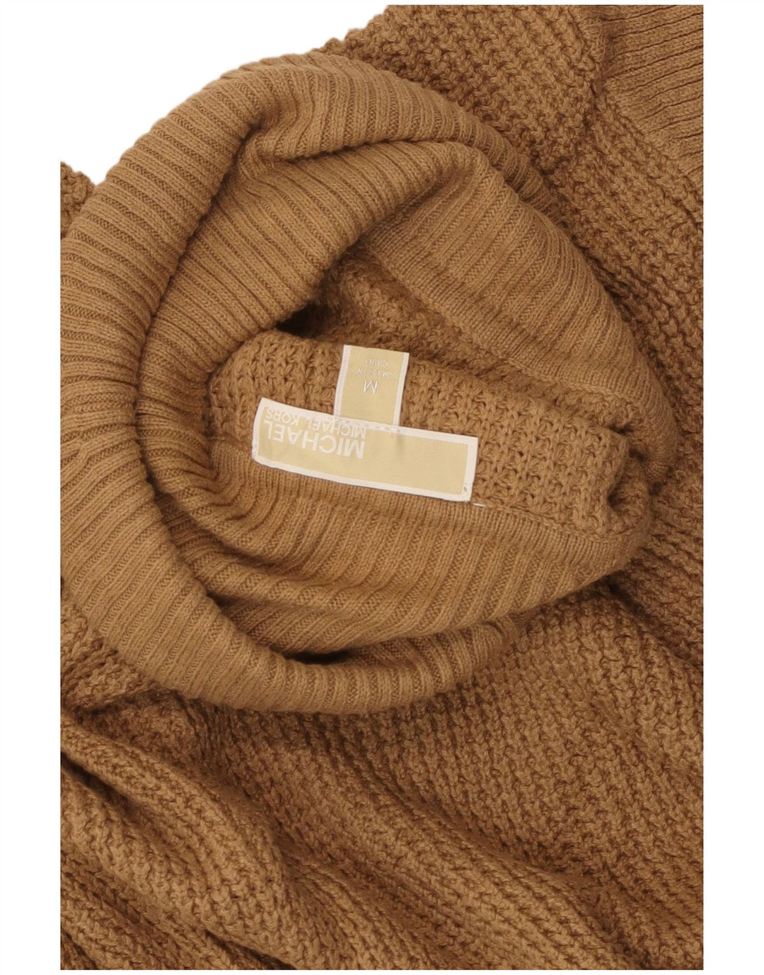 Suéter feminino MICHAEL KORS com gola redonda Reino Unido 12 algodão bege médio