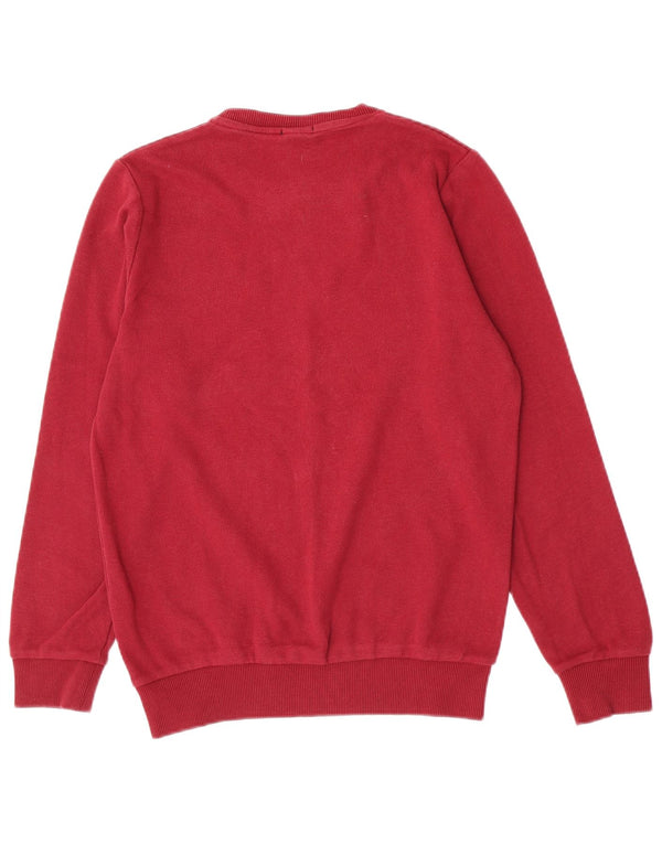 Hugo Boss Mens Regular Fit Moletom Jumper Grande Algodão Borgonha