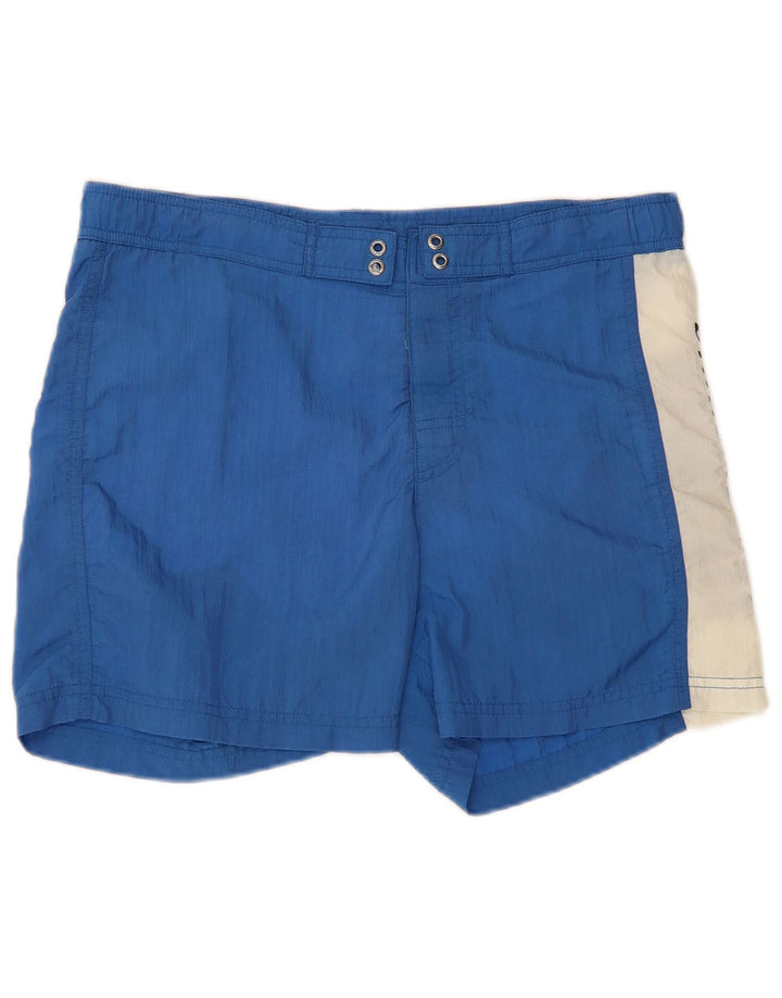 Bikkembergs Shorts de natação masculino gráfico médio azul colorblock poliamida