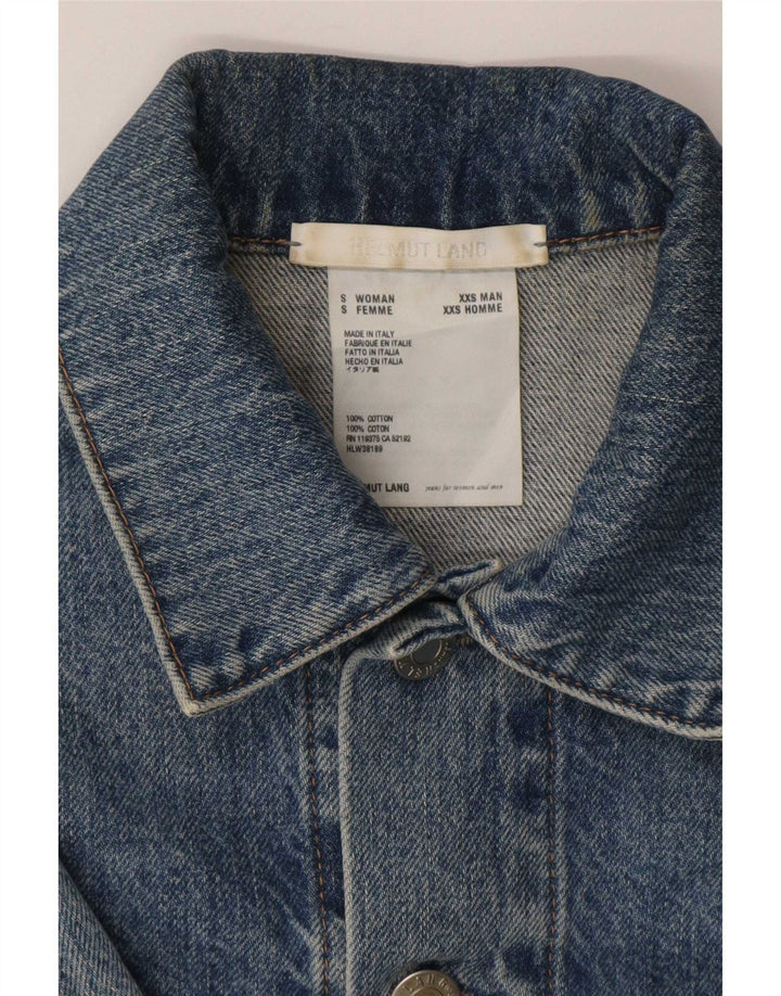 Jaqueta jeans feminina Helmut Lang Reino Unido 8 pequeno algodão azul
