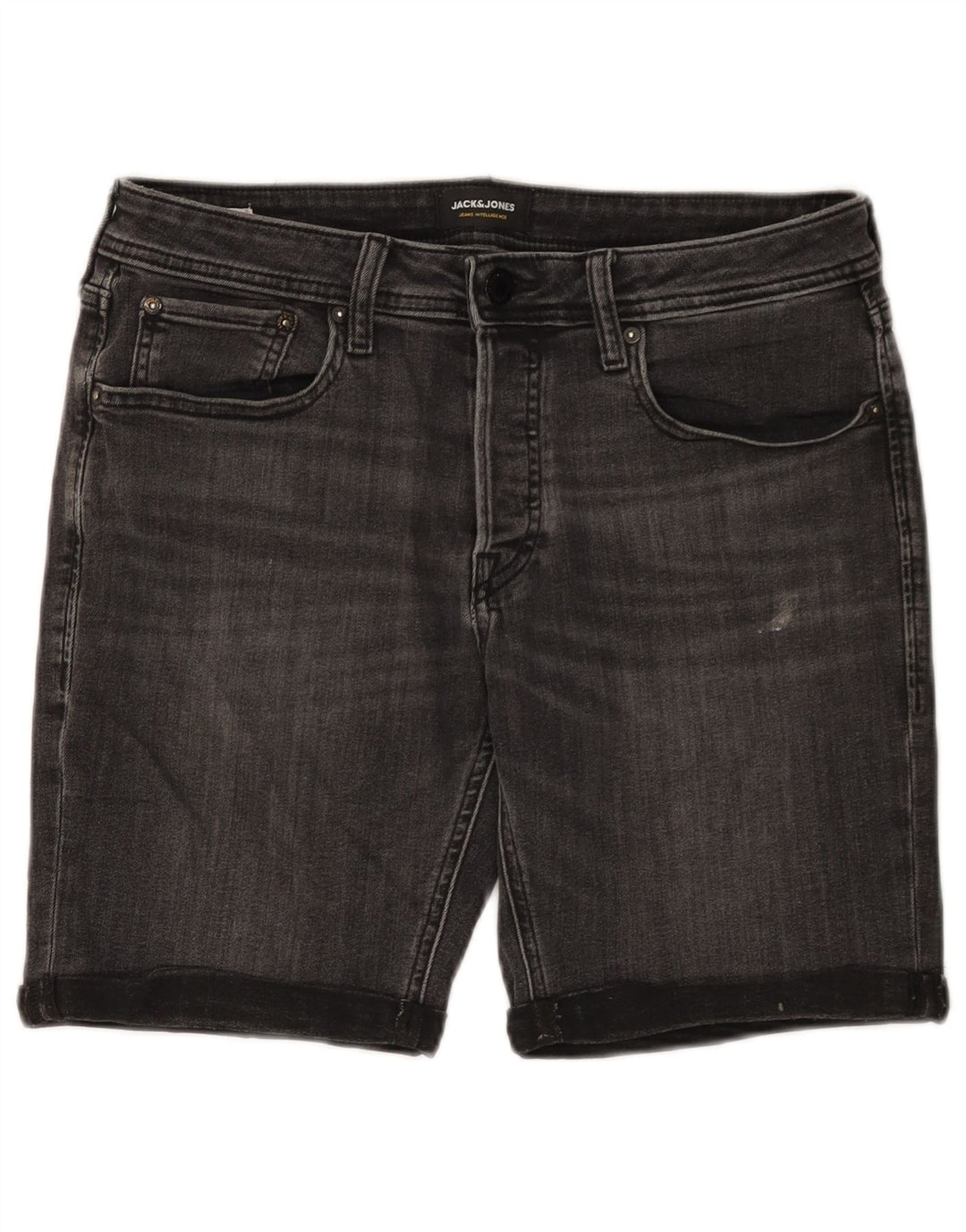Shorts jeans masculino JACK & JONES médio W32 algodão cinza