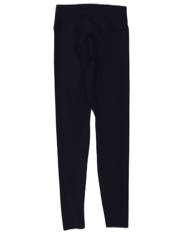 Leggings femininos Nike UK 8 pequenos esportes de poliéster azul marinho