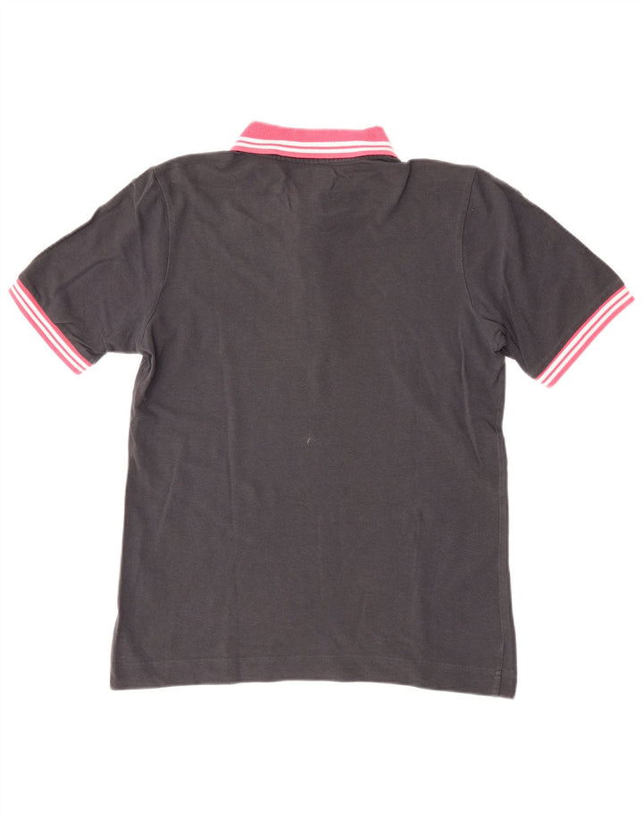 Camisa polo masculina de rugby Kappa pequena de algodão preto