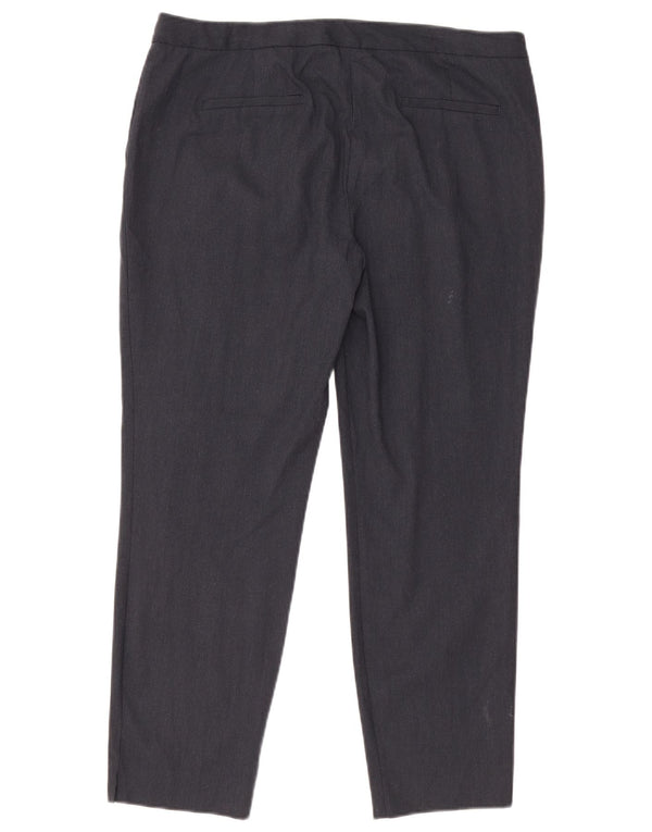 Calça feminina Zara de terno reto EU 44 XL W34 L27 azul marinho poliéster