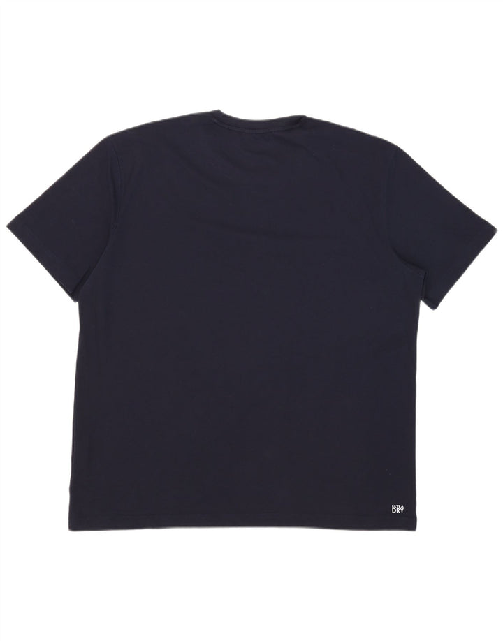 Camiseta masculina Lacoste tamanho superior 6 XL azul marinho algodão
