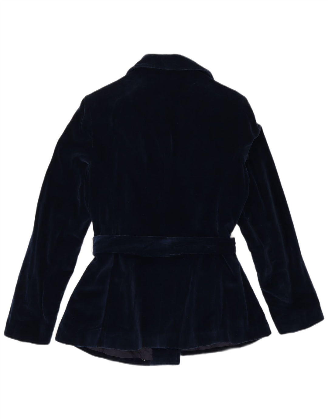 Jaqueta blazer feminina vintage de veludo Reino Unido 12 azul marinho médio