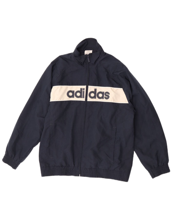 Adidas Meninos Graphic Tracksuit Top Jacket 13-14 Anos Azul Marinho Colorblock
