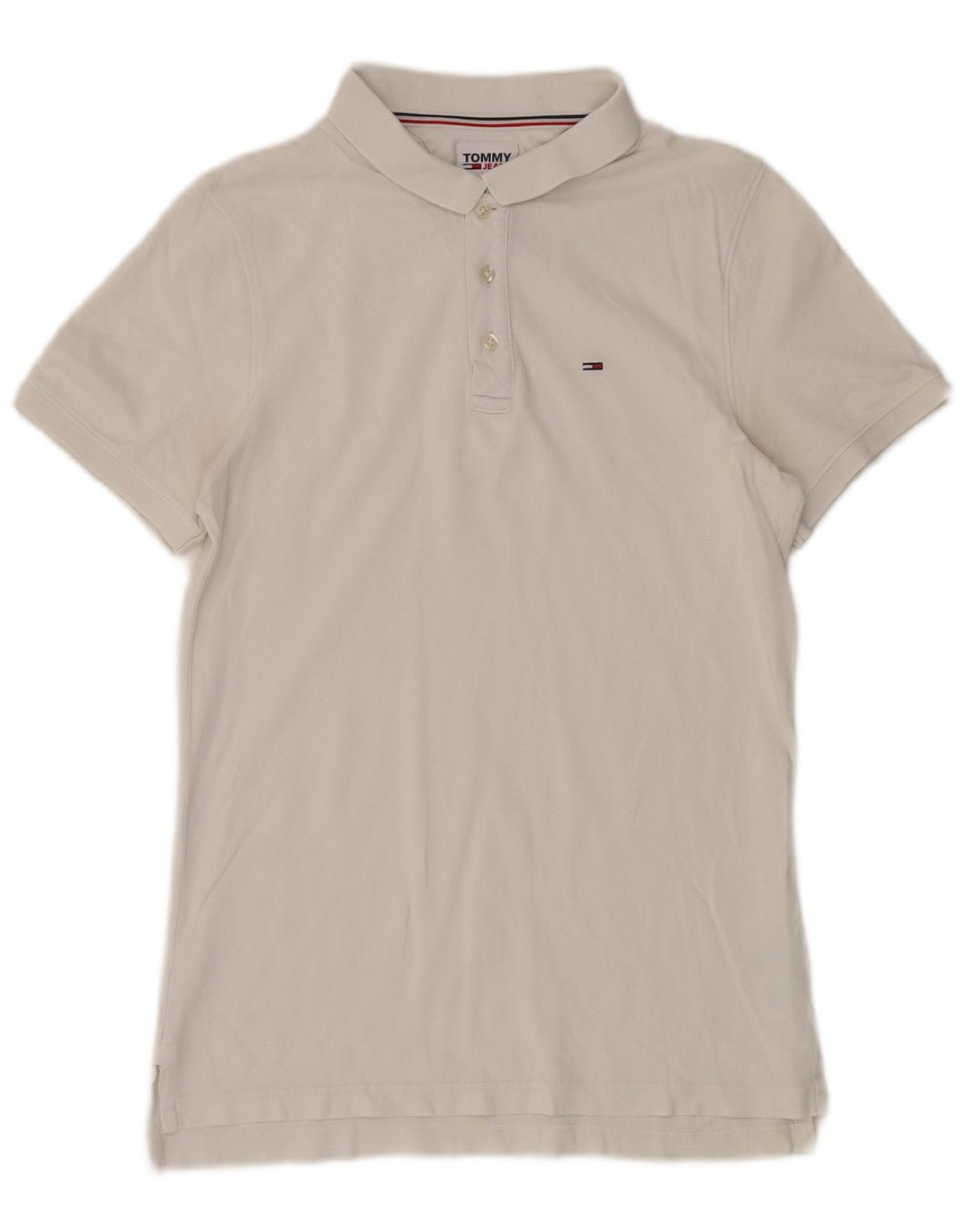 Camisa polo masculina Tommy Hilfiger de algodão branco médio