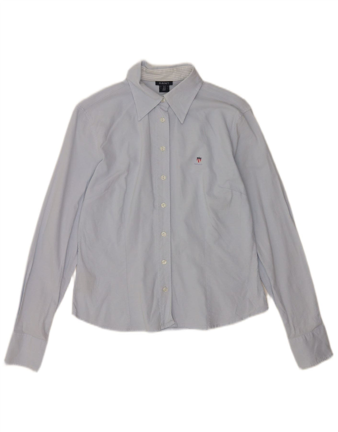 Camisa feminina Gant UK 12 algodão azul médio