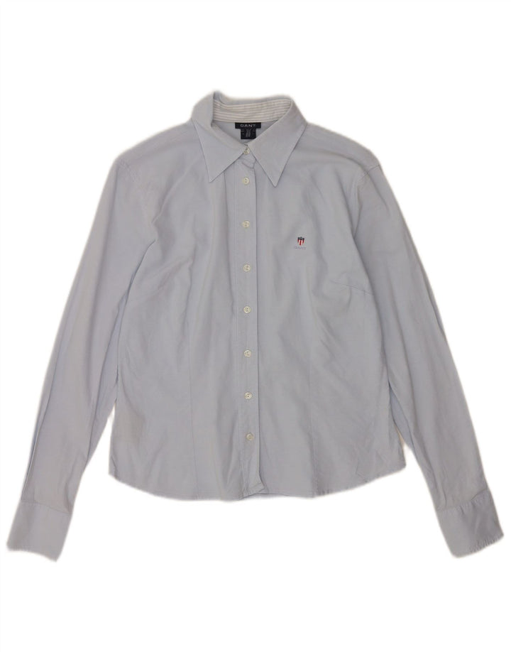 Camisa feminina Gant UK 12 algodão azul médio