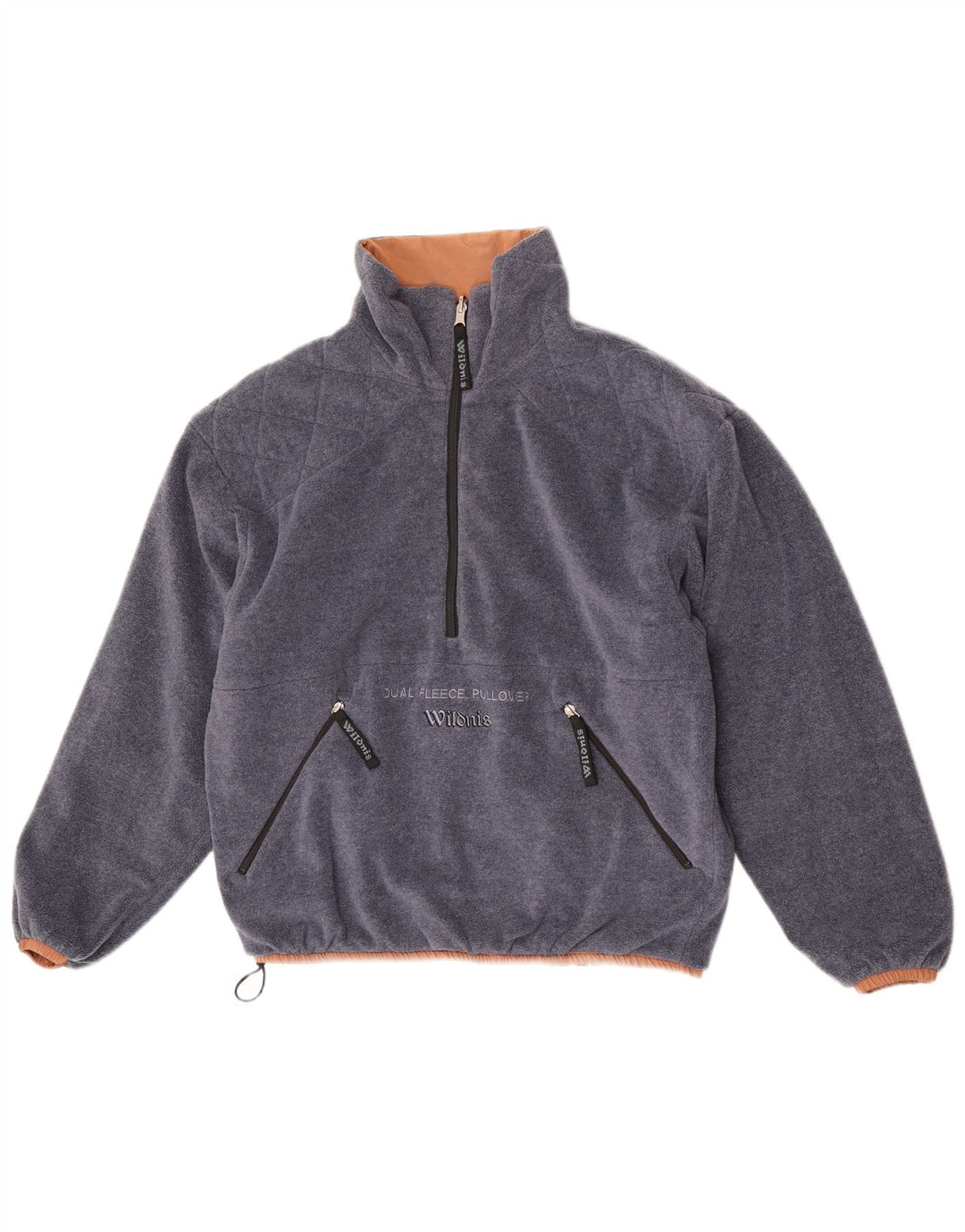 Jaqueta reversível de lã de grandes dimensões masculina vintage poliamida marrom pequena