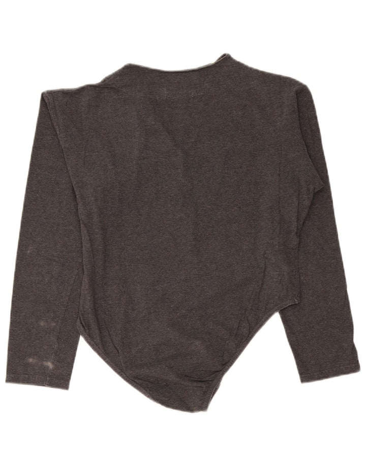 Body feminino vintage UK 12 algodão cinza médio
