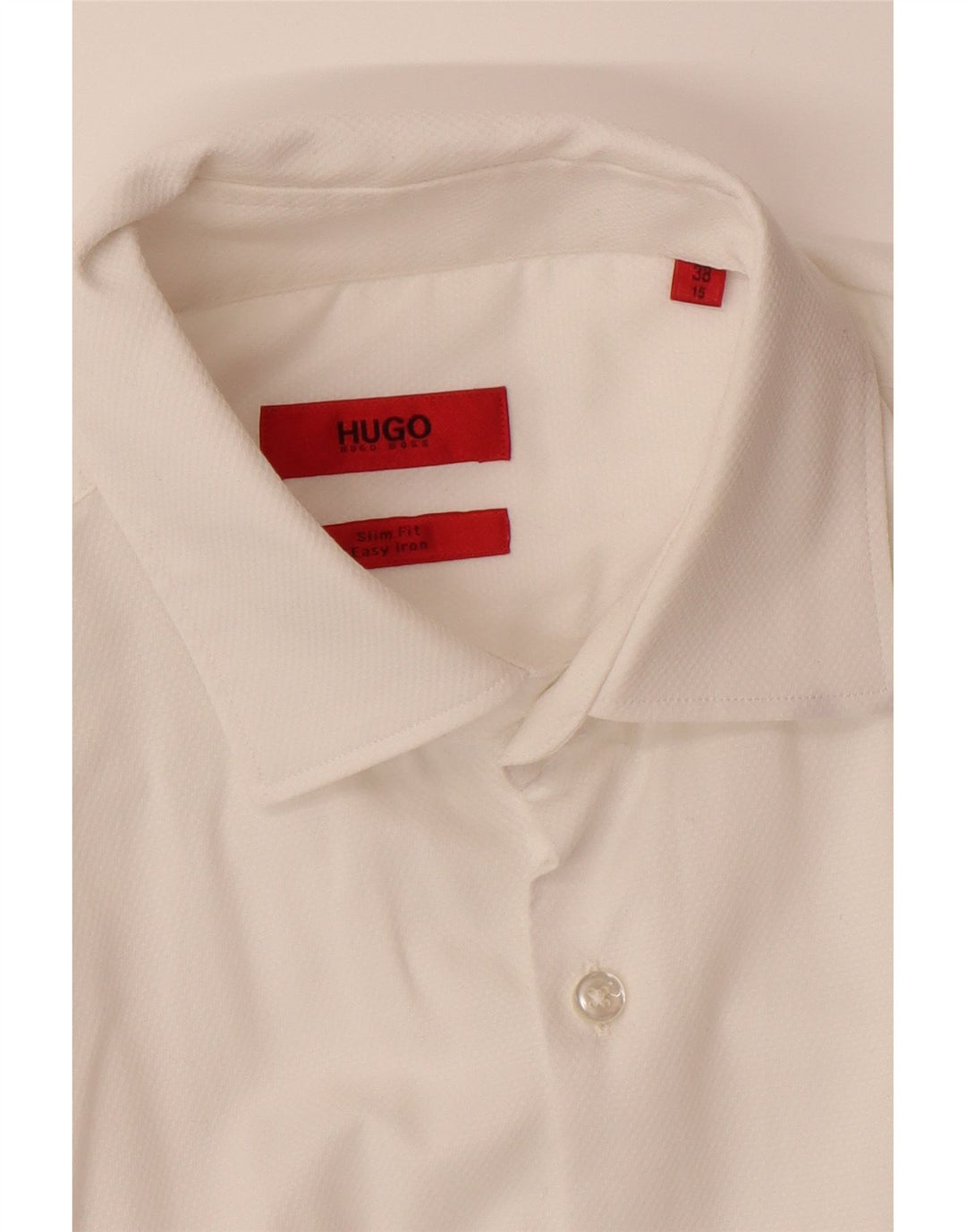 HUGO BOSS Camisa masculina slim fit tamanho 38 15 médio branco