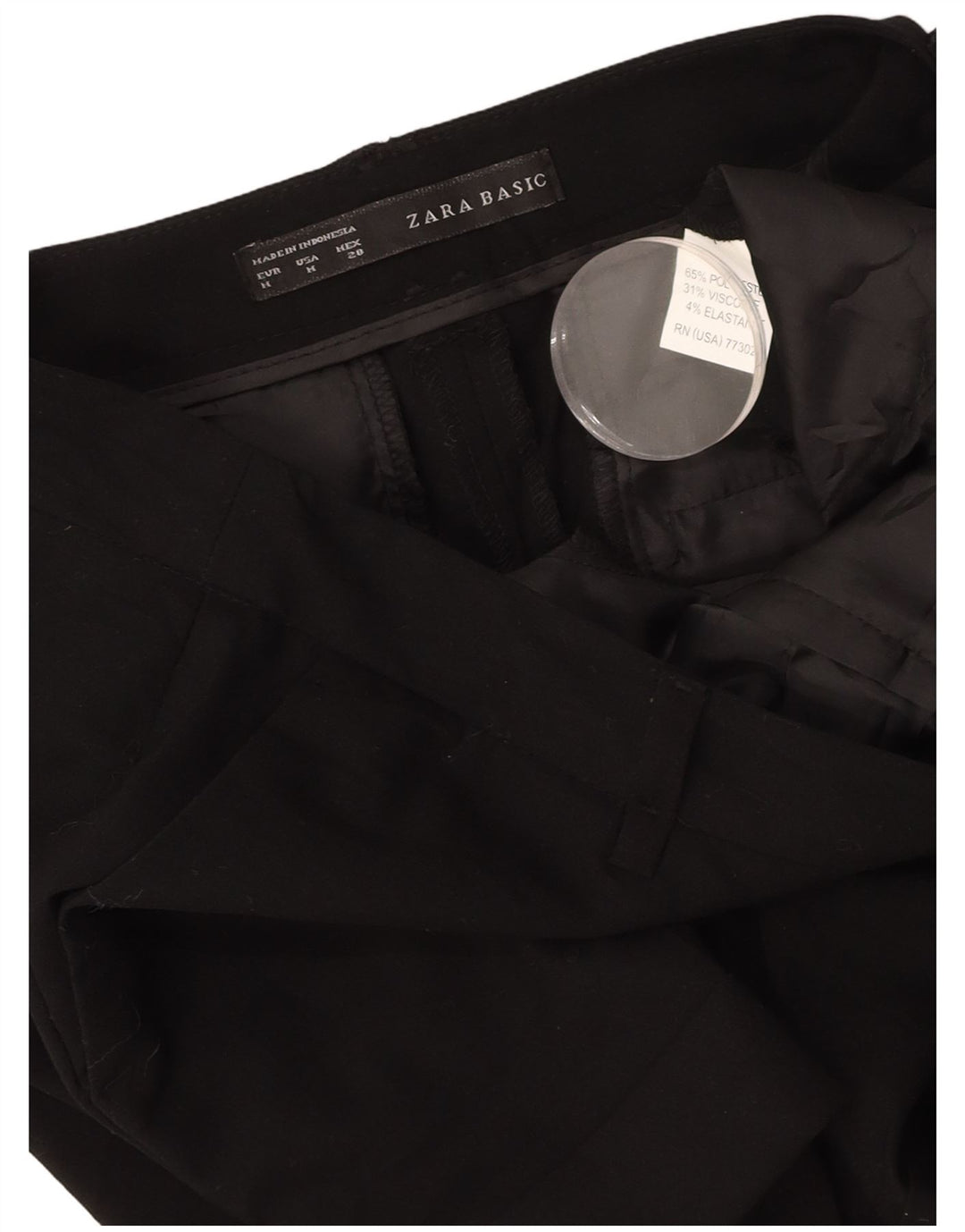 ZARA Shorts Chino Feminino Médio W28 Poliéster Preto