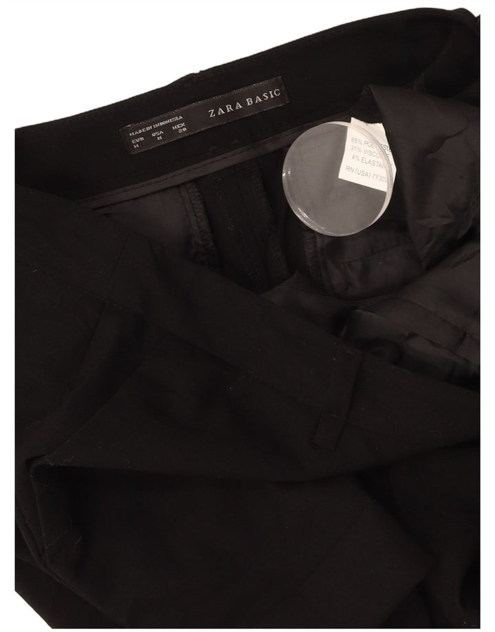 ZARA Shorts Chino Feminino Médio W28 Poliéster Preto