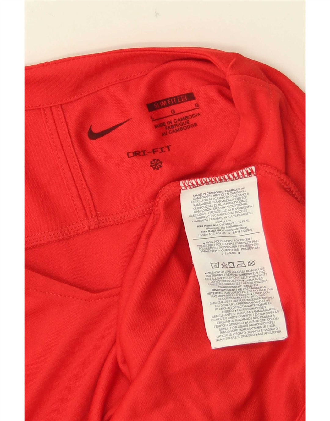 Top gráfico Nike masculino Dri Fit Slim Fit manga comprida grande poliéster vermelho