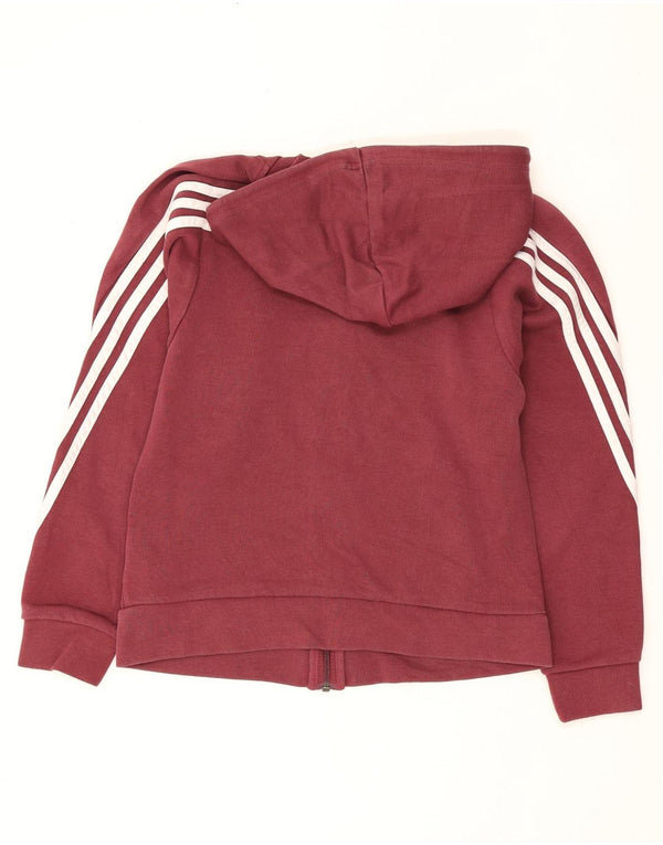 Suéter adidas feminino com capuz e zíper Reino Unido 4/6 XS Borgonha Algodão