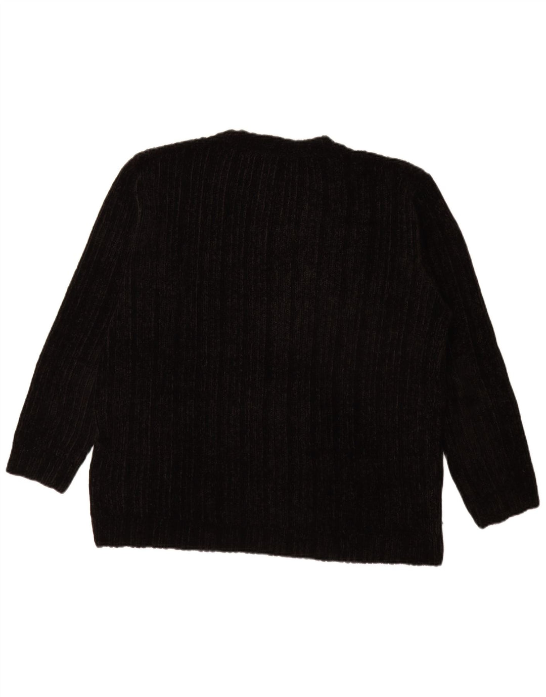 Suéter masculino vintage com decote em V XL preto acrílico