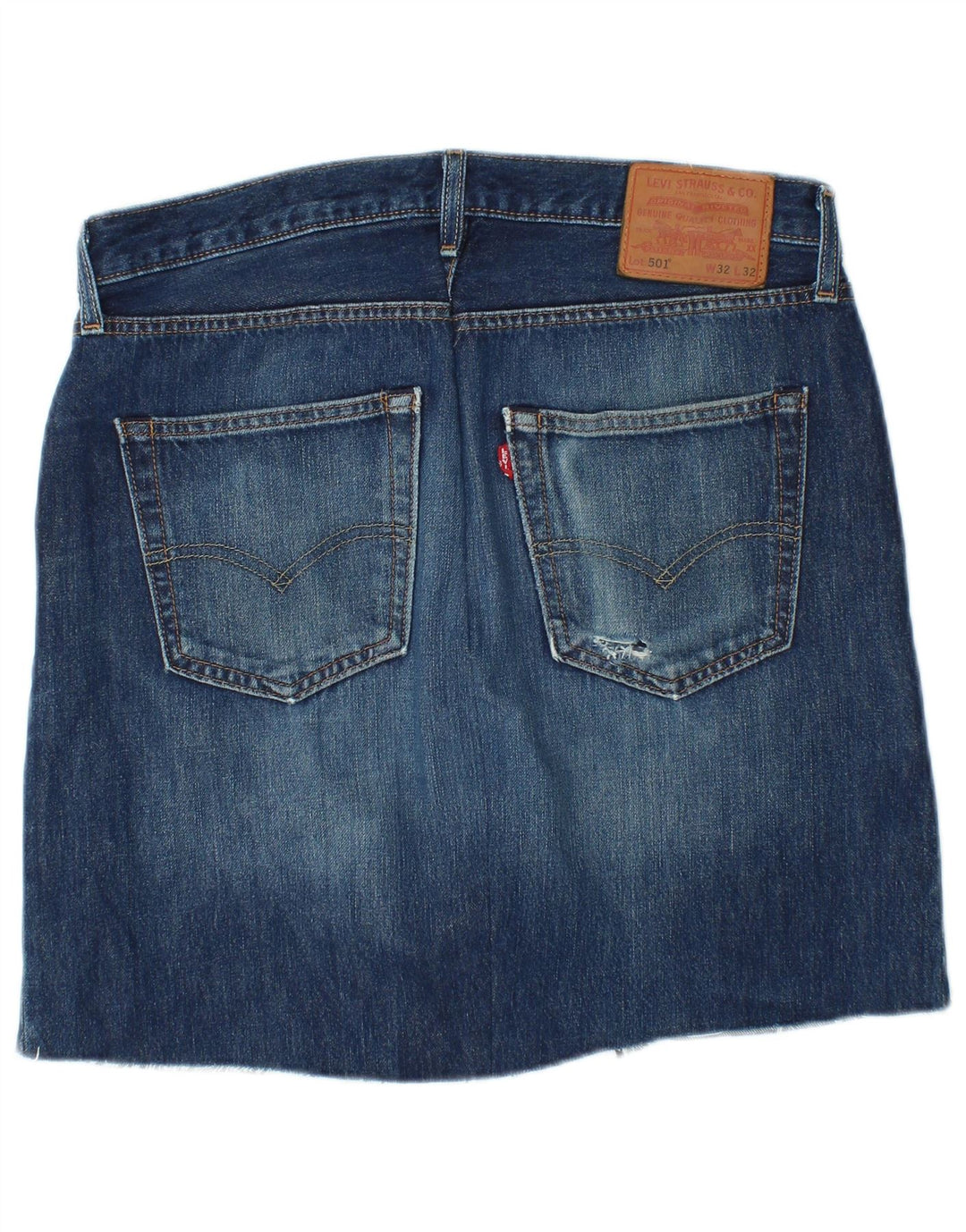 Saia jeans feminina 501 da Levi's W32 grande algodão azul