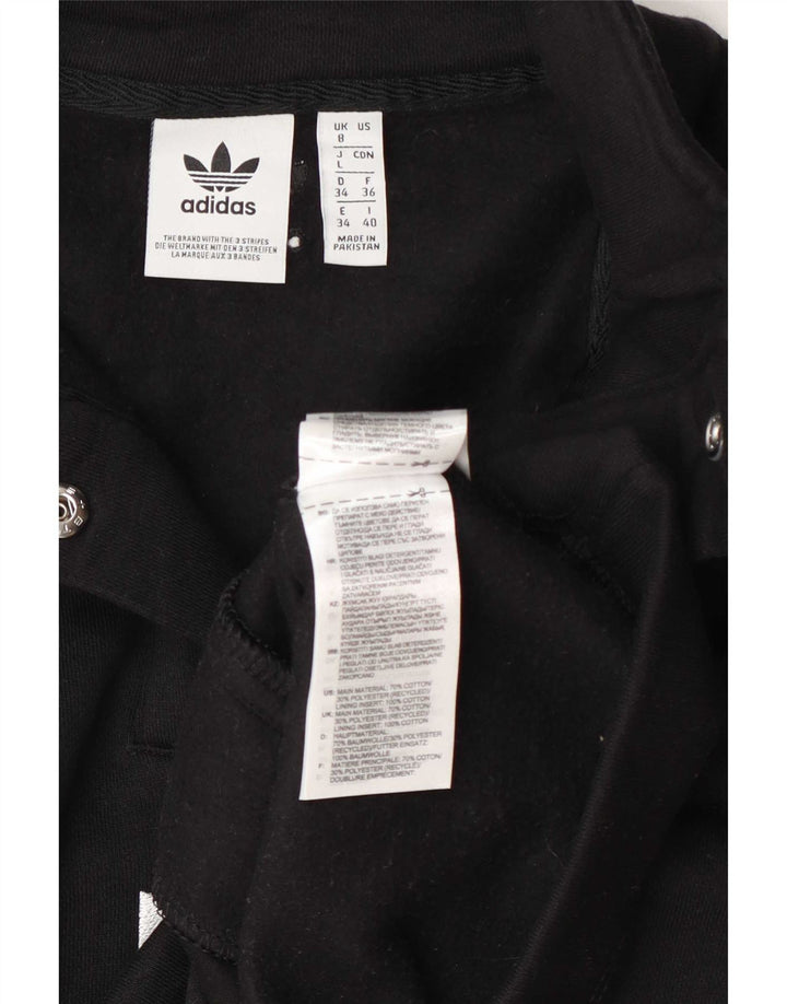 Adidas feminino oversized colheita botão pescoço moletom jumper reino unido 8 pequeno preto