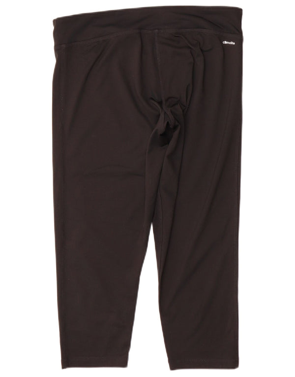 Adidas Womens Climalite Capri Leggings UK 16/18 Grande Preto Poliéster