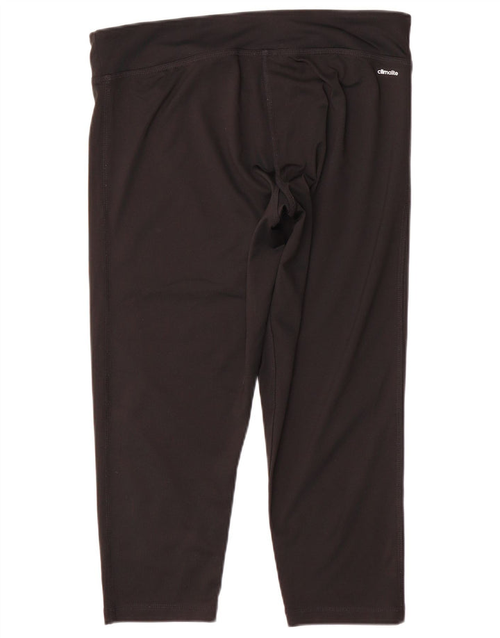 Adidas Womens Climalite Capri Leggings UK 16/18 Grande Preto Poliéster