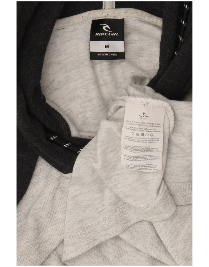 Rip Curl Top masculino com capuz manga comprida algodão colorblock cinza médio