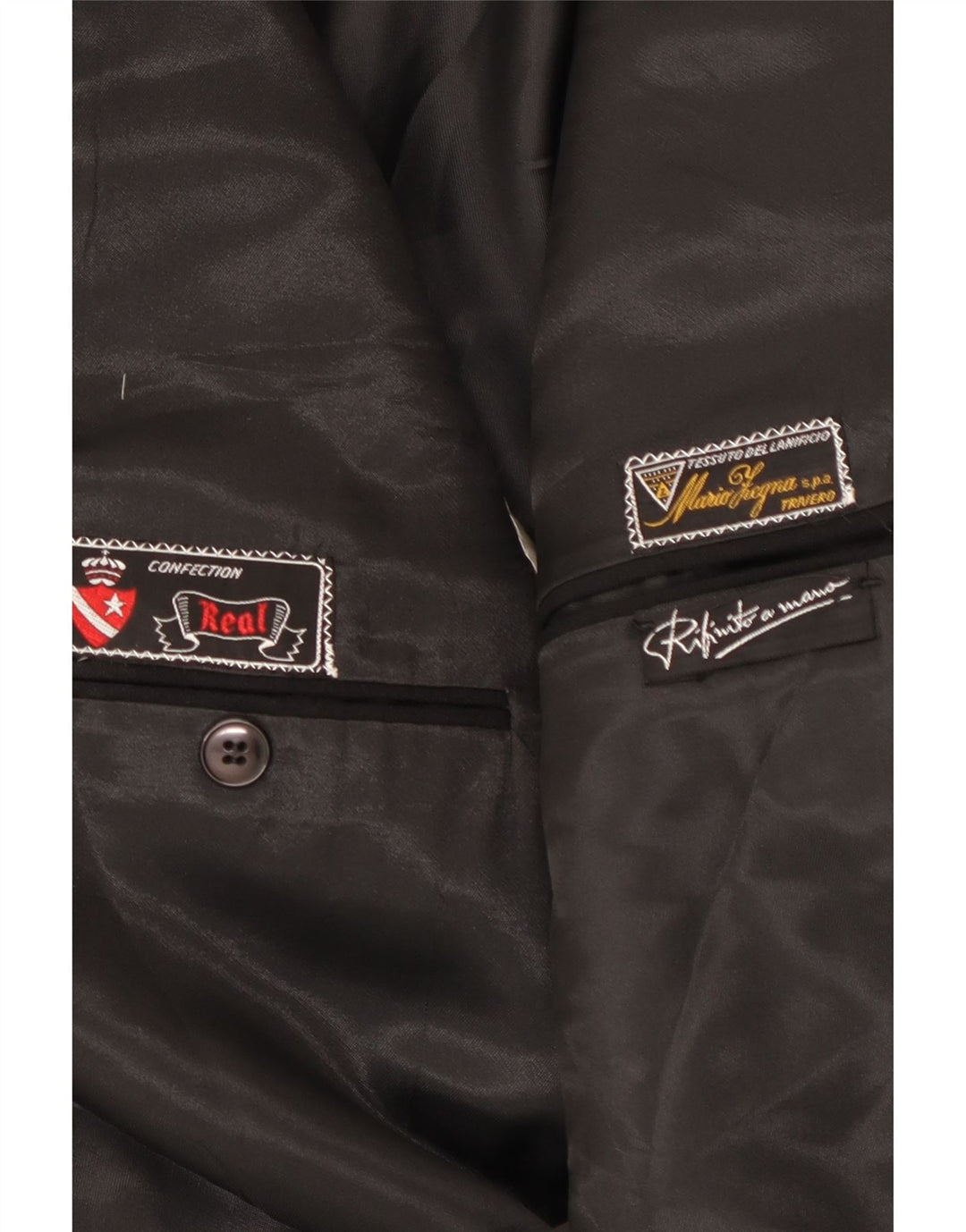 Jaqueta blazer masculina Mario Zegna com 1 botão Reino Unido 40 grande lã preta