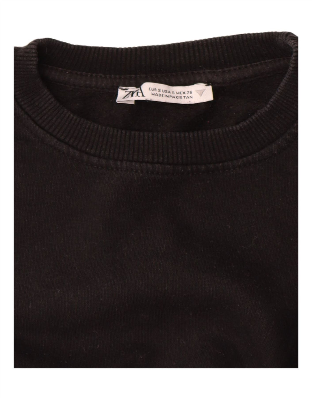 Zara Womens Crop Sweatshirt Jumper Reino Unido 10 Pequeno Preto