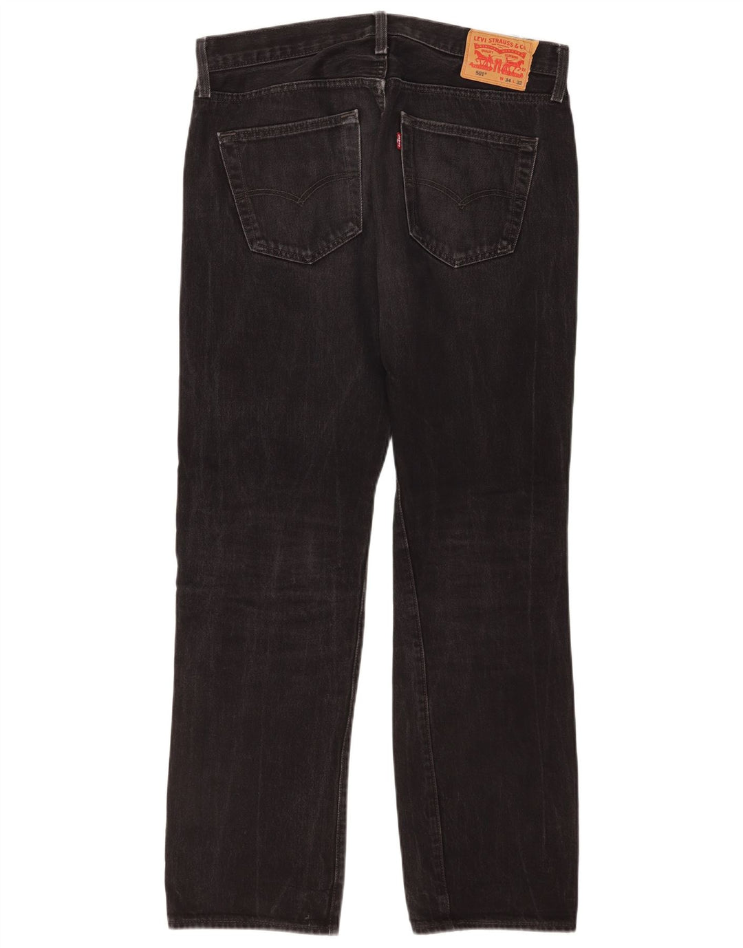 Calça jeans masculina Levi's 501 Straight W34 L32 algodão preto