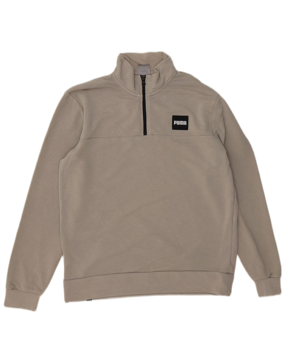 Puma Mens Zip Neck Moletom Jumper Médio Cinza