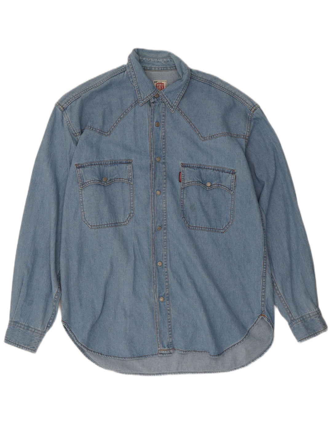 Camisa jeans masculina Casucci de algodão azul médio
