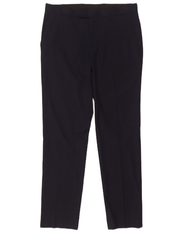 Calça masculina Marks & Spencer Slim Fit W32 L31 Poliéster Azul Marinho