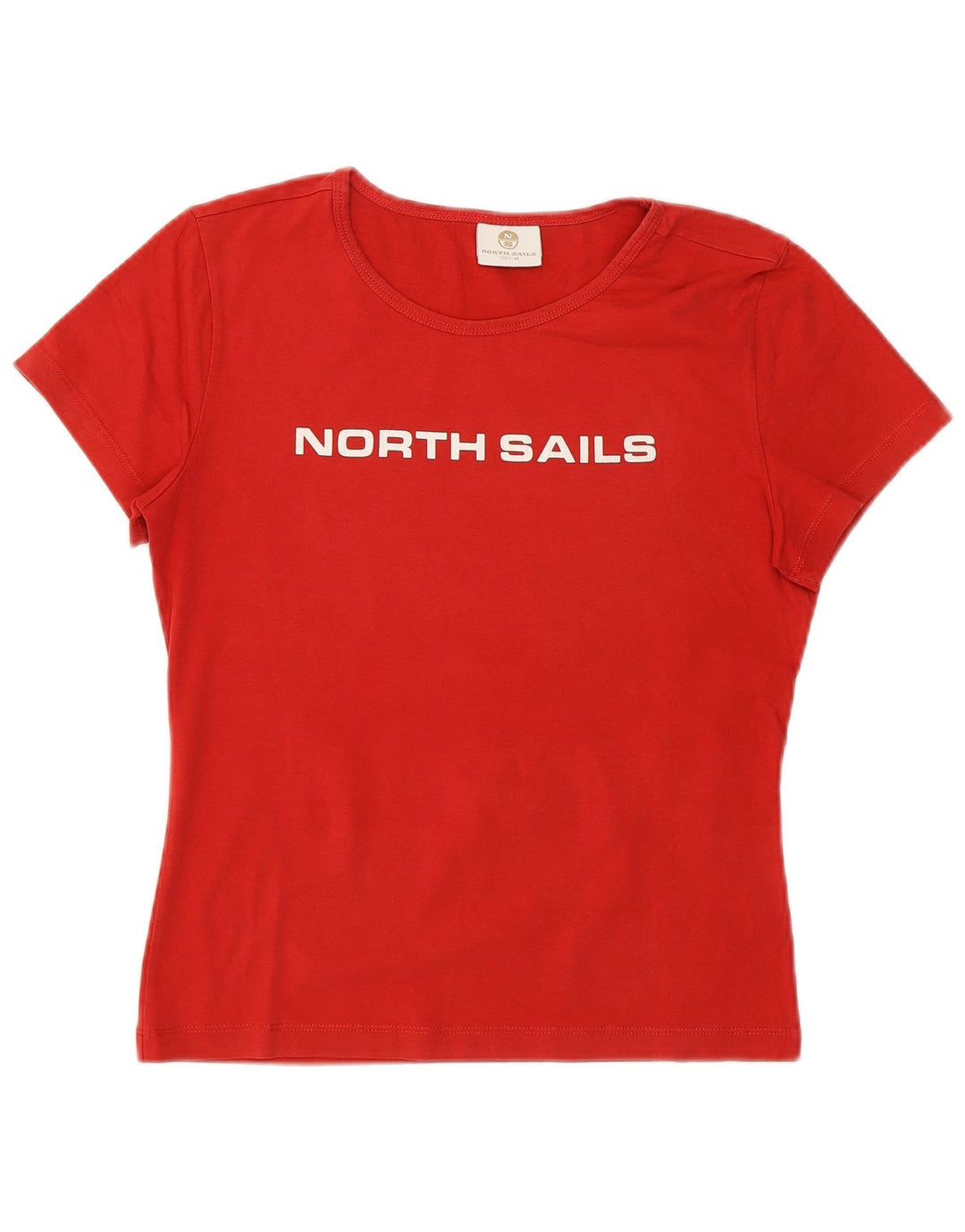 Camiseta feminina NORTH SAILS com estampa gráfica UK 12 algodão vermelho médio