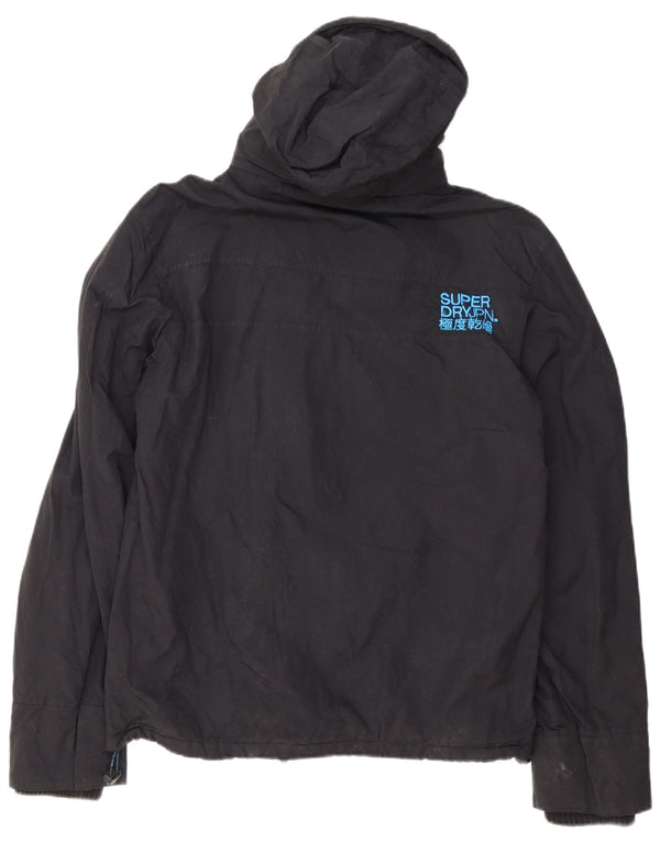 Jaqueta corta-vento com capuz gráfico masculino Superdry UK 42 XL Nylon preto