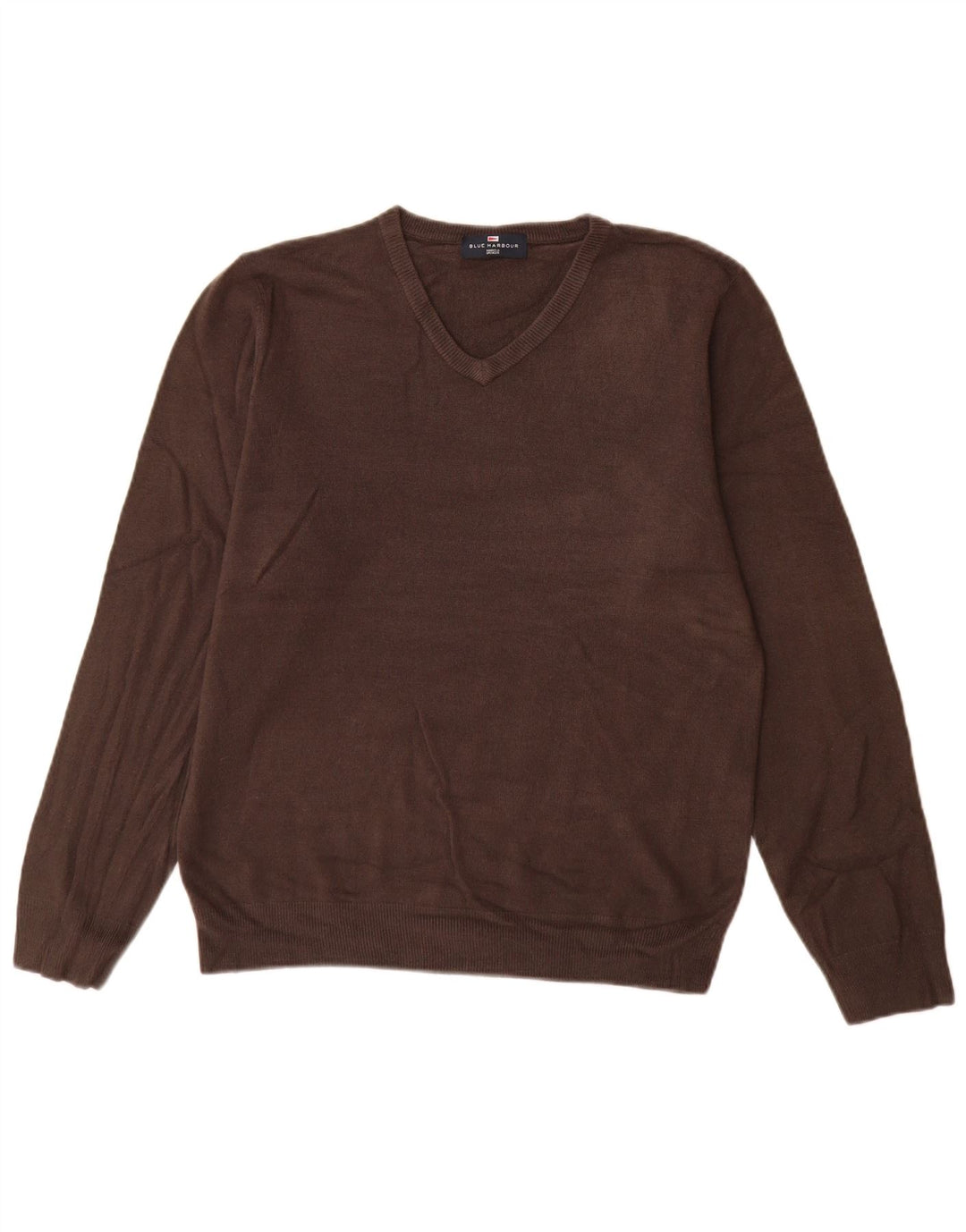 Suéter masculino Marks & Spencer Blue Harbor com decote em V cinza médio acrílico