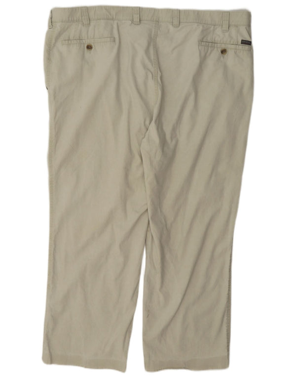 Calças cortadas masculinas Bruhl EU 56 3XL W46 L27 algodão bege
