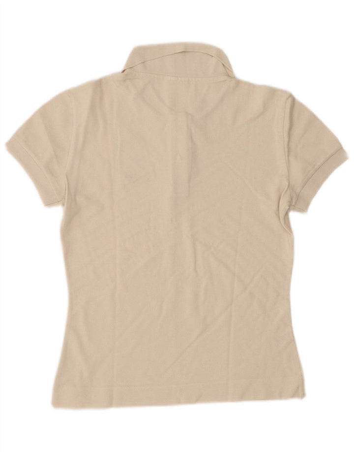 Camisa polo feminina LACOSTE tamanho 38 algodão branco médio