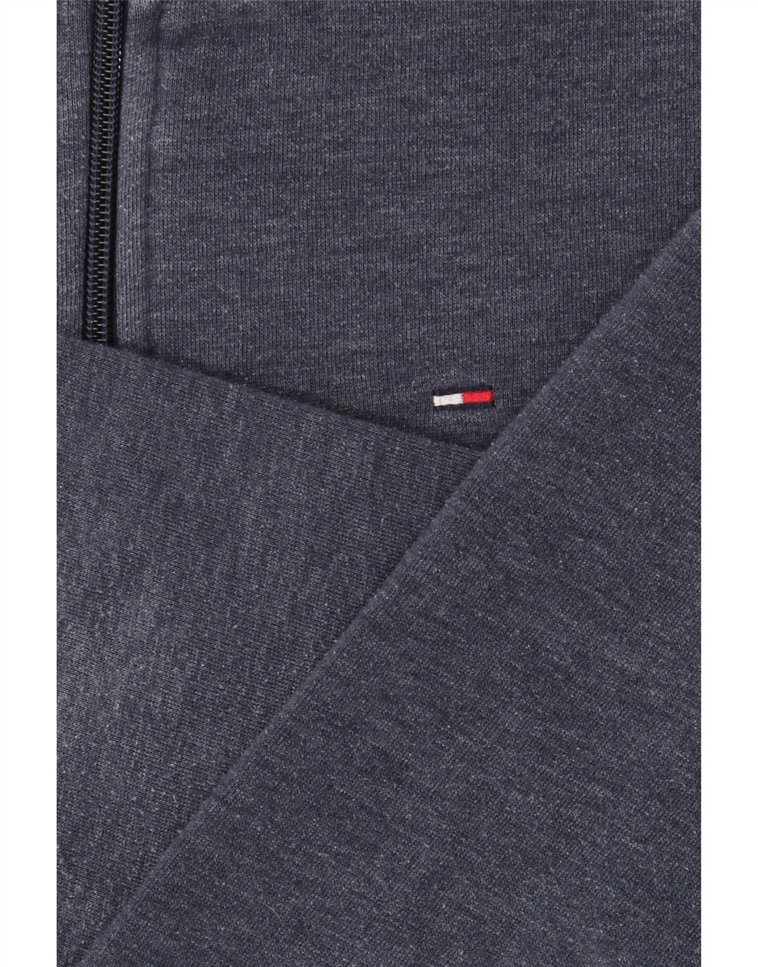 TOMMY HILFIGER Mens Zip Neck Sweatshirt Jumper Large Navy Blue Cotton Vintage Tommy Hilfiger and Second-Hand Tommy Hilfiger from Messina Hembry 