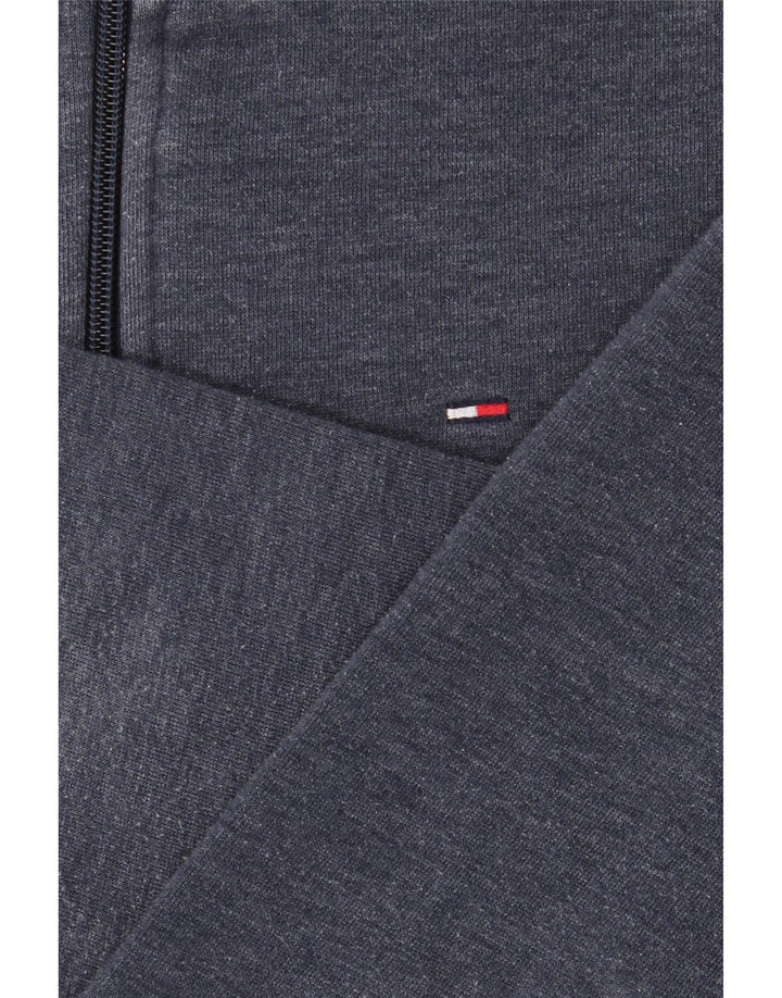 TOMMY HILFIGER Mens Zip Neck Sweatshirt Jumper Large Navy Blue Cotton Vintage Tommy Hilfiger and Second-Hand Tommy Hilfiger from Messina Hembry 