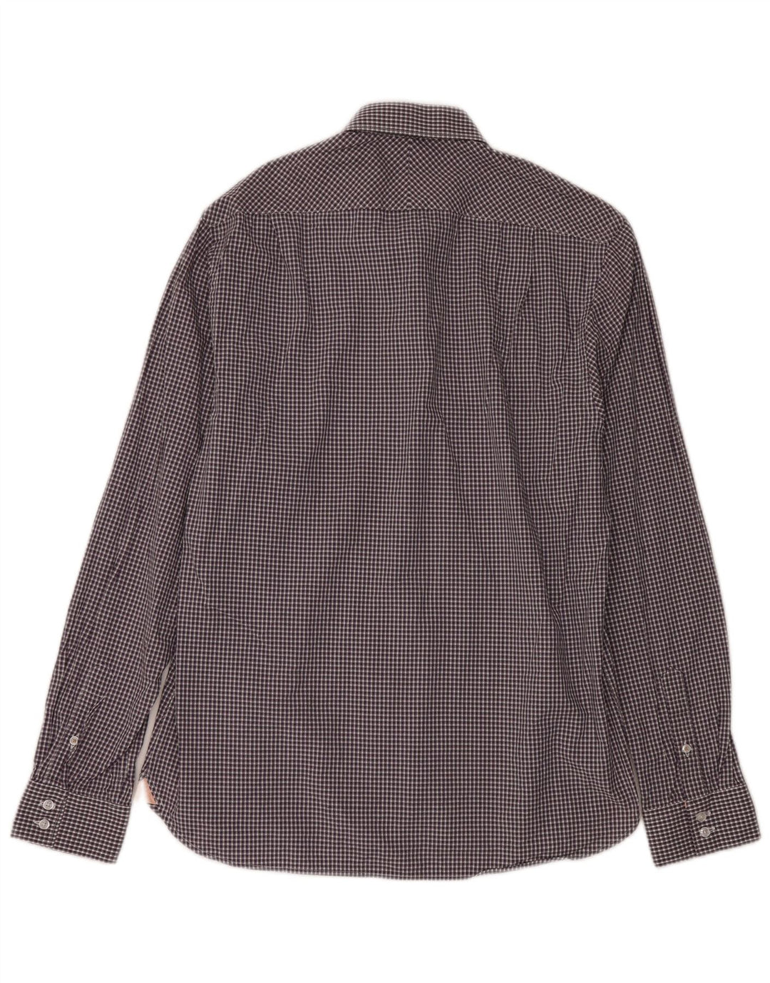 Camisa masculina Ben Sherman tamanho 16 grande algodão guingão roxo