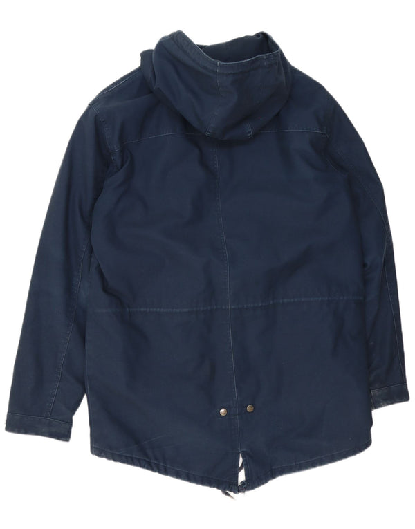 Jaqueta Parka masculina com capuz Carhartt UK 42 XL azul marinho poliéster