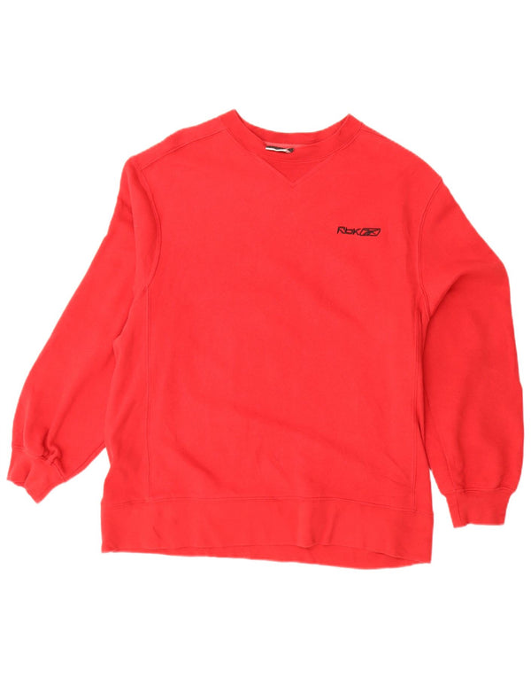 REEBOK moletom feminino jumper UK 16 grande algodão vermelho