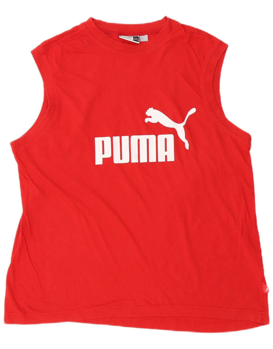 Puma Mens Graphic Vest Top 2XL Algodão Vermelho
