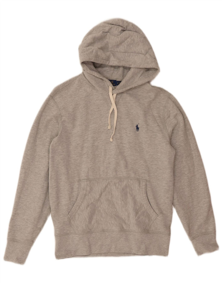 POLO RALPH LAUREN Suéter masculino com capuz pequeno algodão cinza