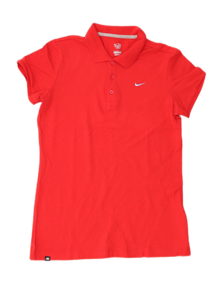 Camisa polo feminina Nike UK 16 grande algodão vermelho