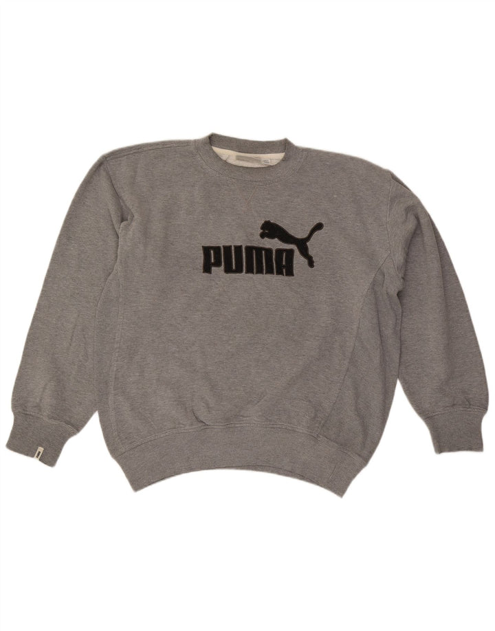 PUMA Mens Graphic Moletom Jumper Médio Cinza