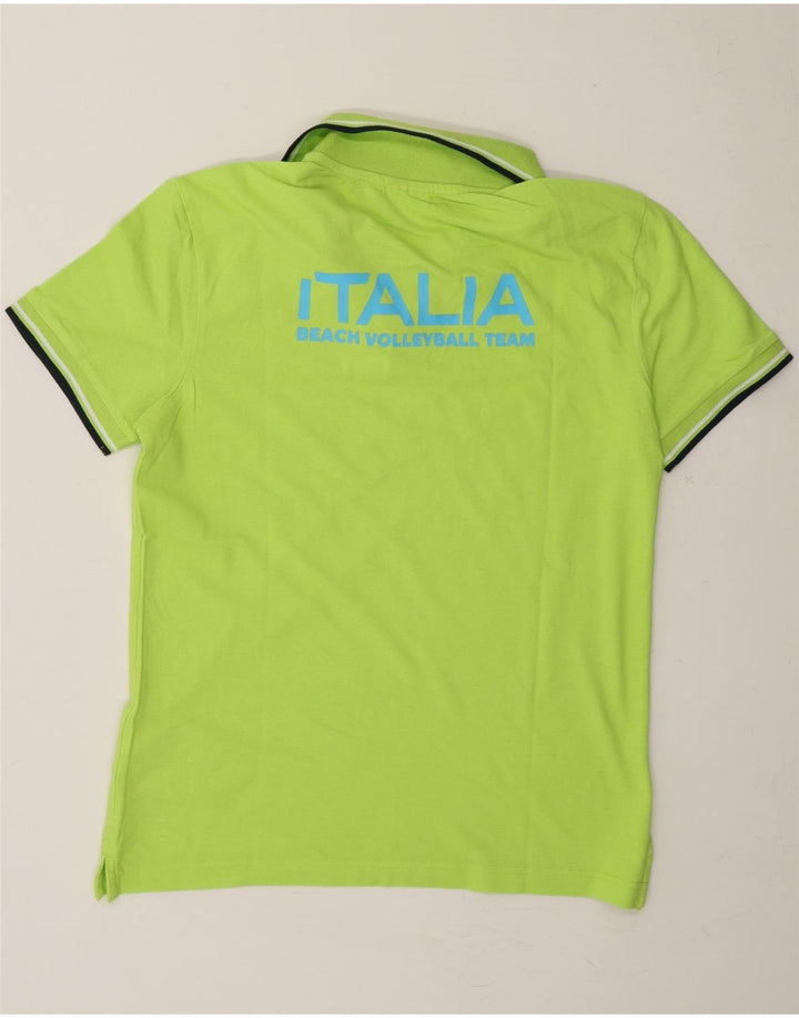 DIADORA Mens Graphic Polo Shirt Medium Green Cotton Vintage Diadora and Second-Hand Diadora from Messina Hembry 